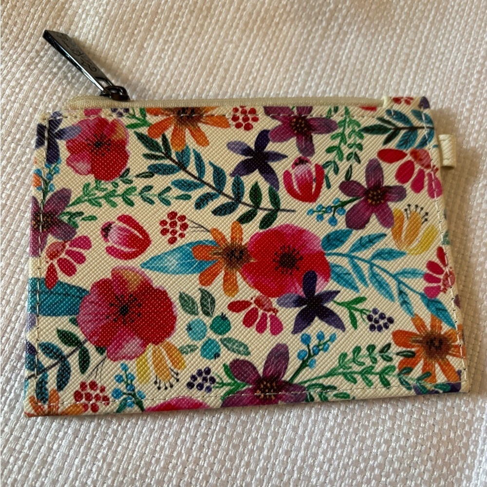 Karma Keychain Wallet ID Credit Card Coin Floral Canvas